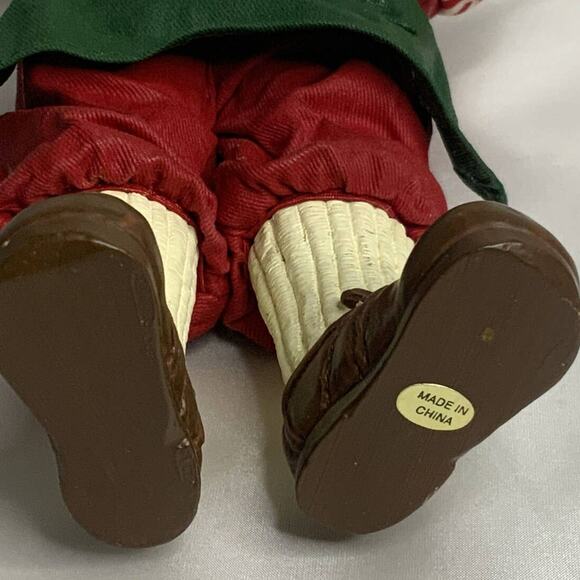 Santa Clause His Favorite Color Toy Workshop Christmas Fabric Mache 10" 1993 - Picture 7 of 7